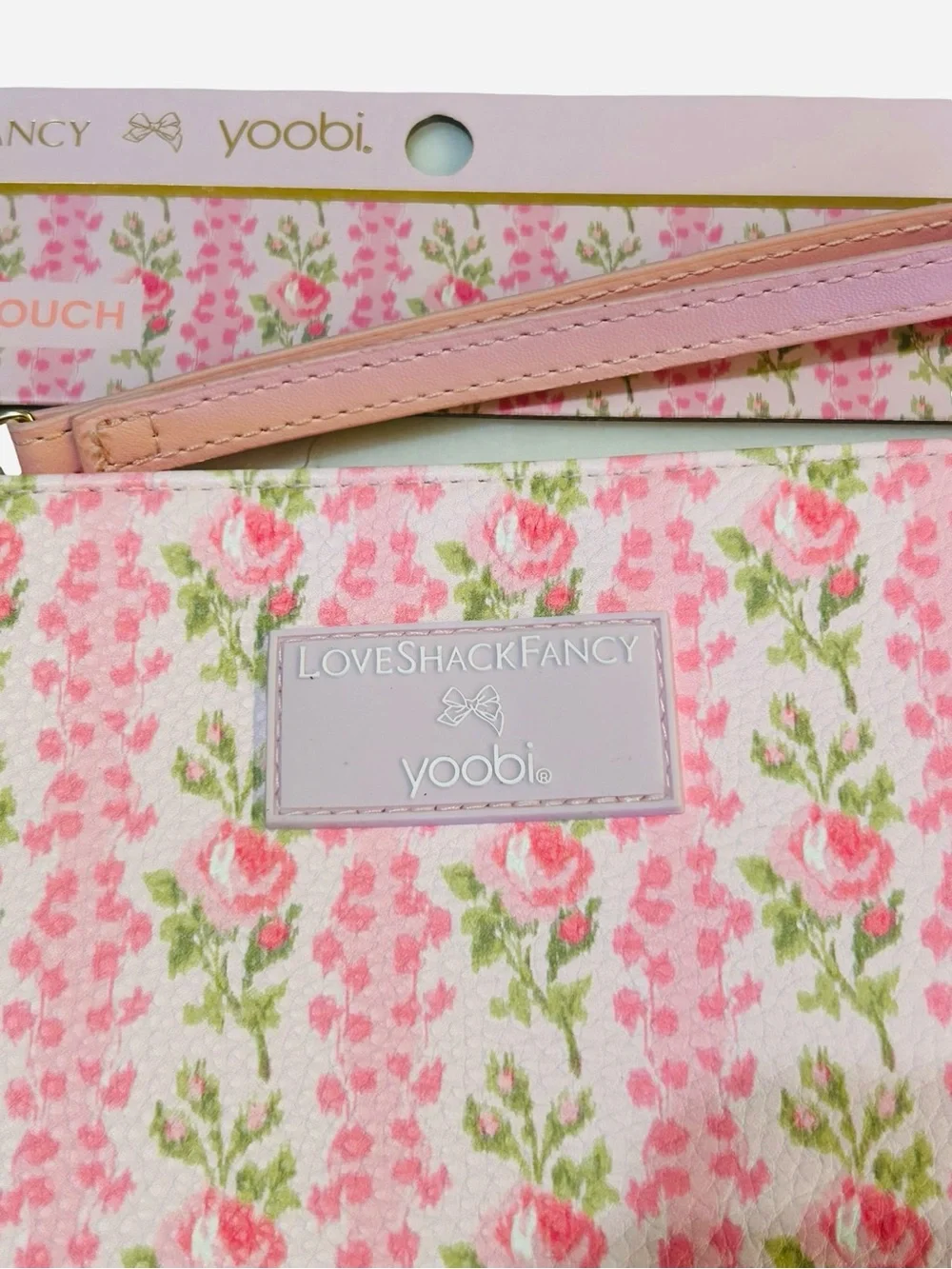 LoveShackFancy Pink Floral Wristlet Pouch